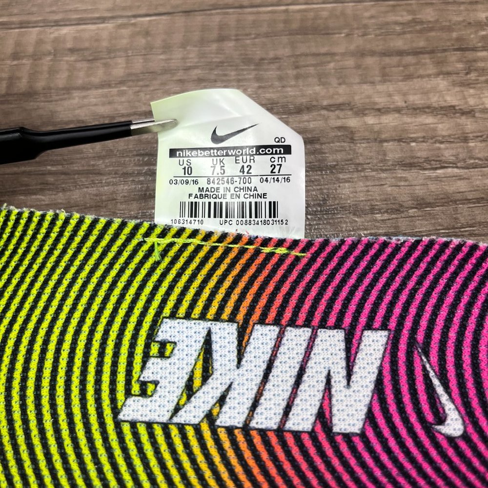 Nike Free RN Flyknit Yellow Womens US Size 10 EUR 42 842546-700 Running Shoes - Picture 10 of 10